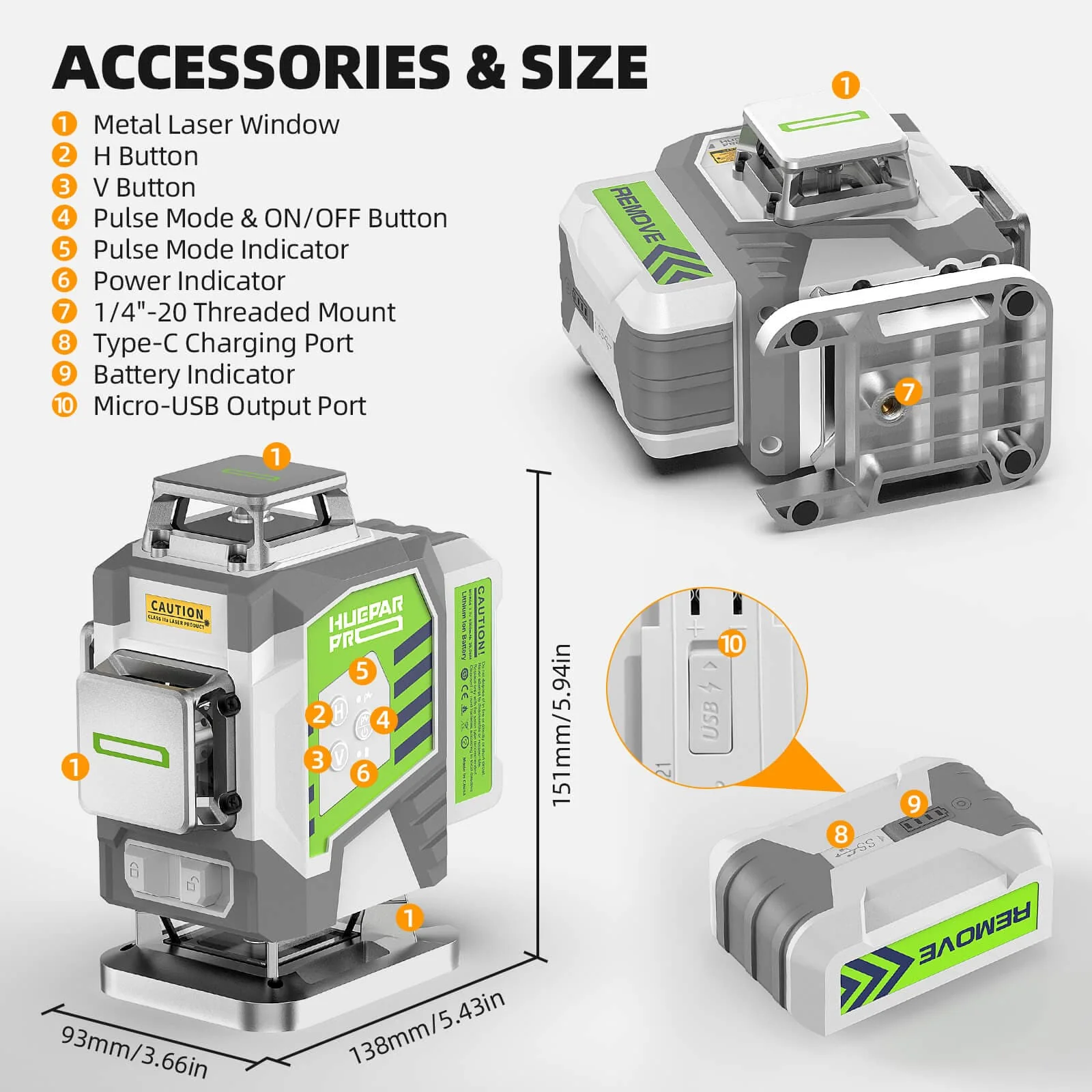 Huepar Pro ZK04CG Laser Level - Image 5