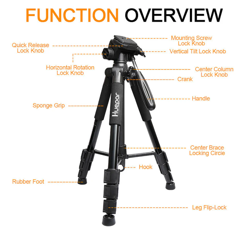 HUEPAR TPD14 - 1.43m/4.7Ft Adjustable Laser Level Tripod - Image 4