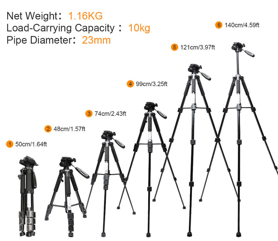 HUEPAR TPD14 - 1.43m/4.7Ft Adjustable Laser Level Tripod - Image 5
